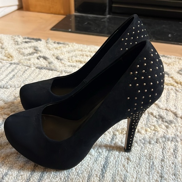 Mix No 9 Women’s black platform heels with small studs, size 6.5 - Picture 2 of 9